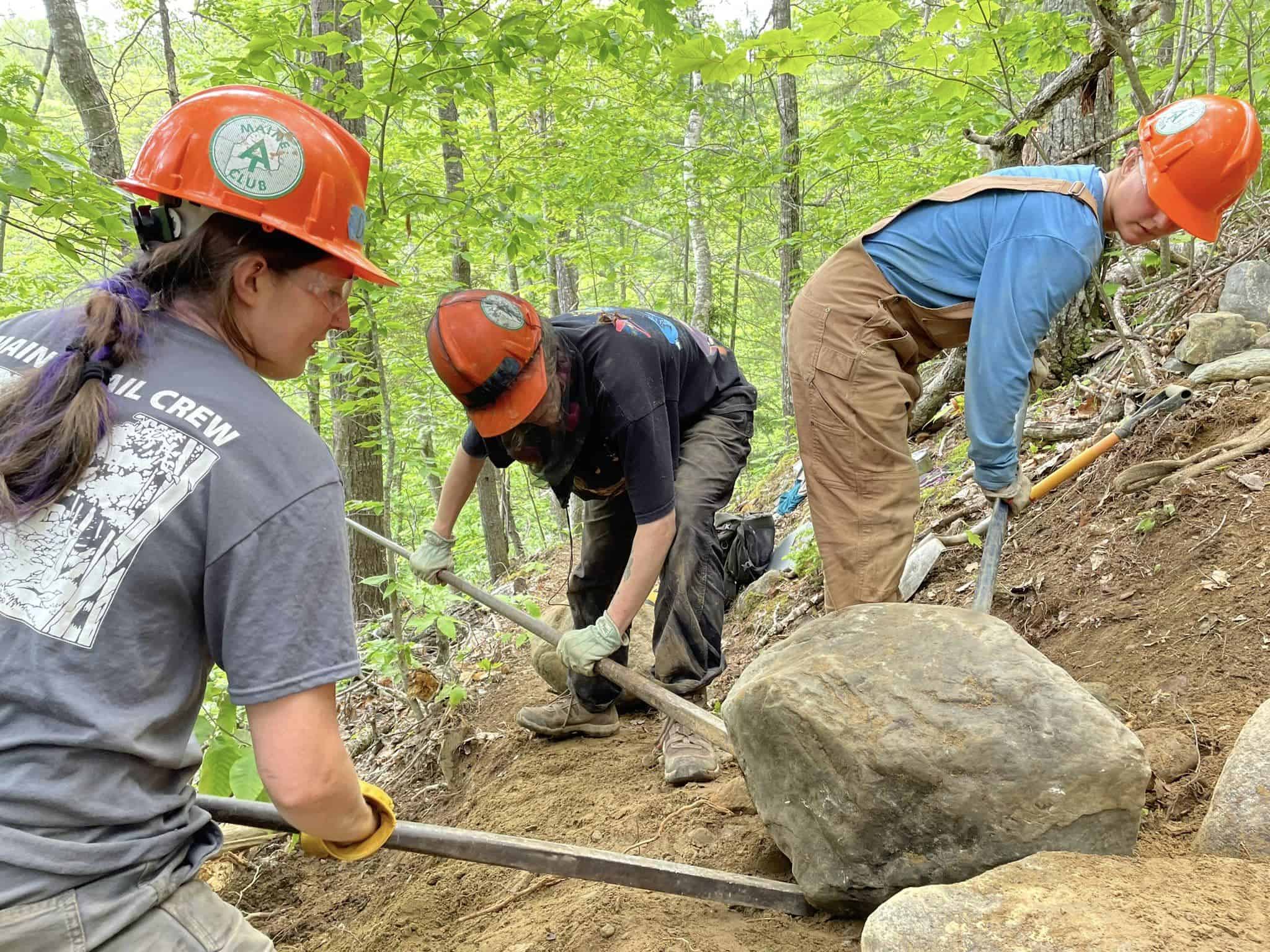 2023 trail crew rock bars | Maine Appalachian Trail Club